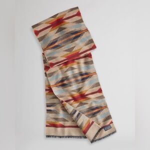 NEW NWT Pendleton Jacquard Blanket Wyeth Trail Wool Southwest Scarf 76” x 12”